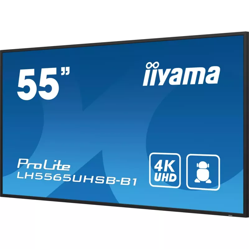 iiyama LH5565UHSB-B1 Signage Display Kiosk design 138.7 cm (54.6 inch) LED Wi-Fi 800 cd/m² 4K Ultra HD Black Built-in processor Android 11 24/7