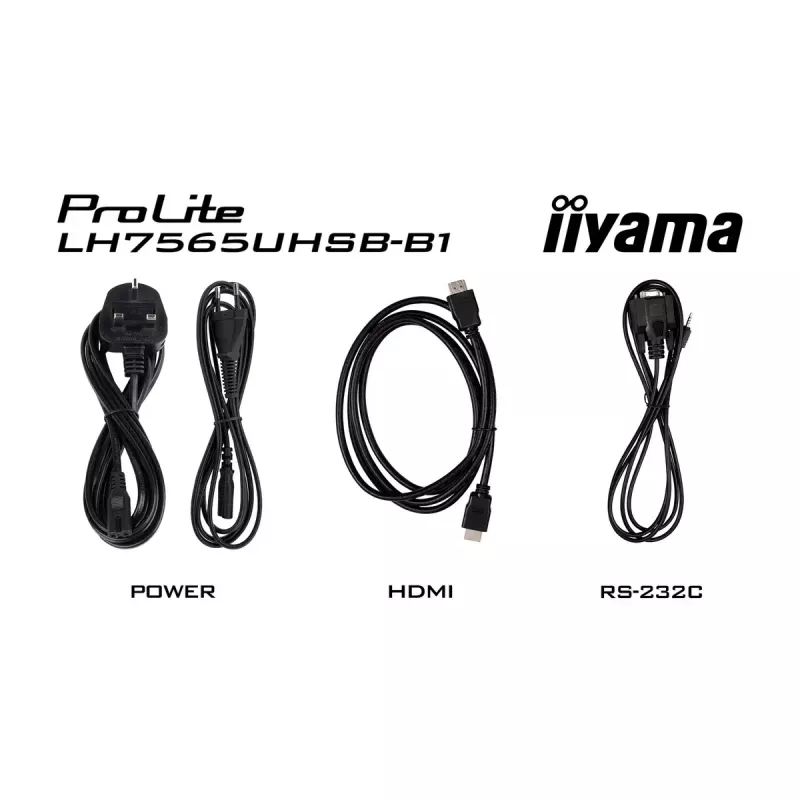 iiyama LH7565UHSB-B1 Signage Display Kiosk design 189.2 cm (74.5 inch) LED Wi-Fi 800 cd/m² 4K Ultra HD Black Built-in processor Android 11 24/7