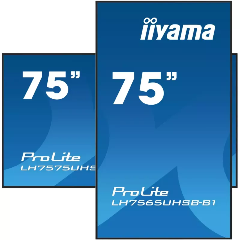 iiyama LH7565UHSB-B1 Signage Display Kiosk design 189.2 cm (74.5 inch) LED Wi-Fi 800 cd/m² 4K Ultra HD Black Built-in processor Android 11 24/7
