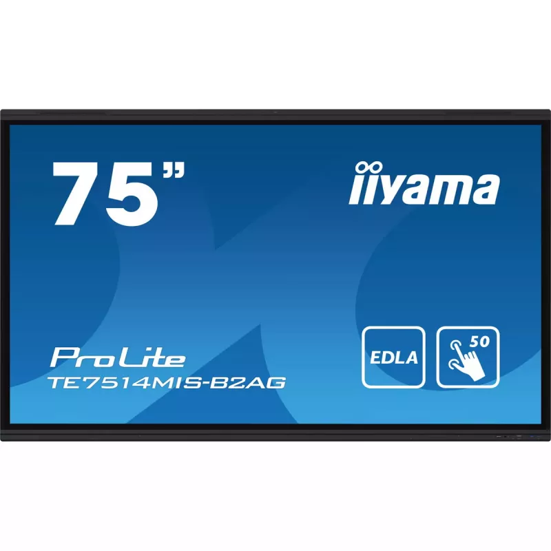 iiyama PROLITE TE7514MIS-B2AG Kiosk design 190.5 cm (75 inch) LCD Wi-Fi 435 cd/m² 4K Ultra HD Black Touchscreen Built-in processor Android 24/7