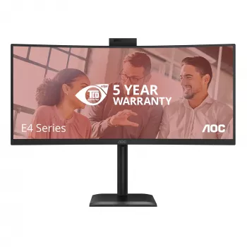 AOC E4 CU34E4CW computer monitor 86.4 cm (34 inch) 3440 x 1440 pixels UltraWide Quad HD LED Black