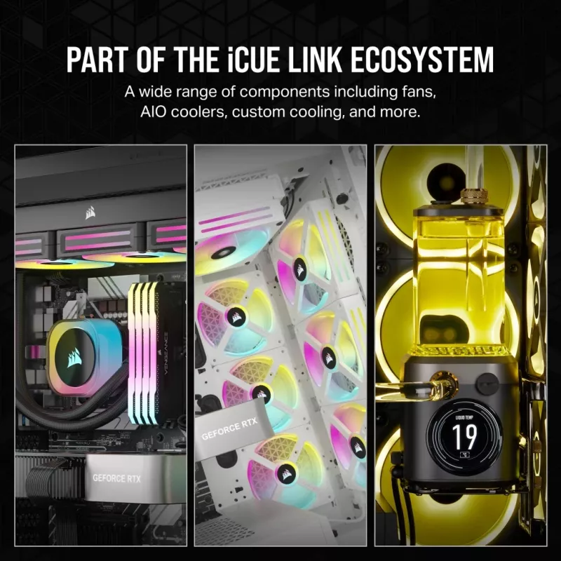 CORSAIR CPU Cooler - Icue Link H100I RGB Aio Liquid Cooler - White