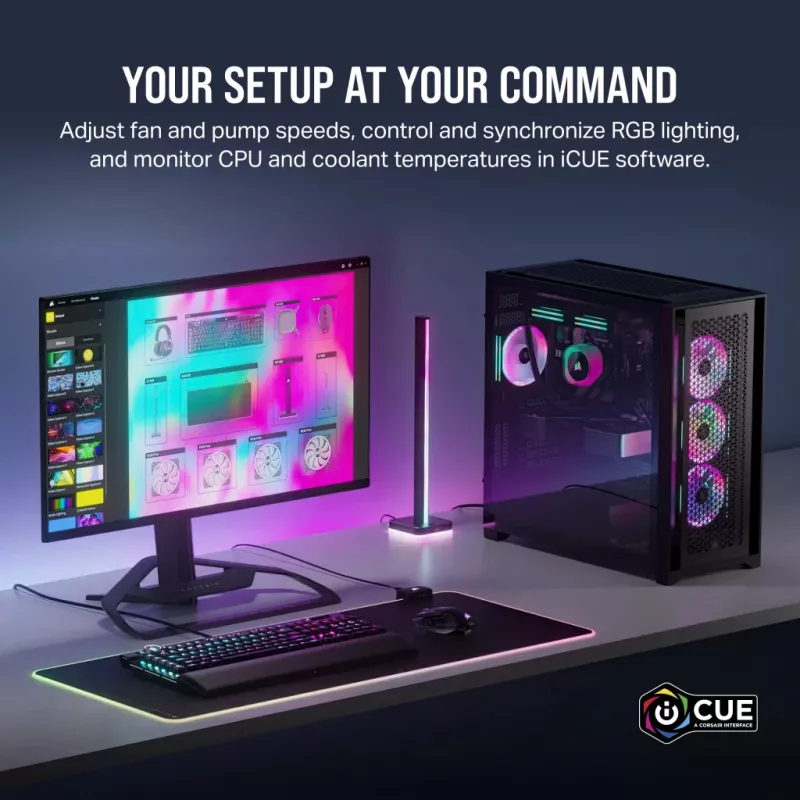 CORSAIR CPU Cooler - Icue Link H100I RGB Aio Liquid Cooler - White