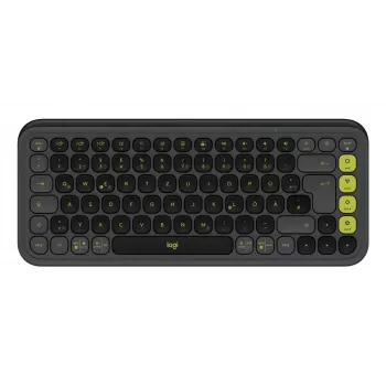 LOGITECH Wireless Keyboard - Pop Icon Keys - Graphite & Green Qwertz German
