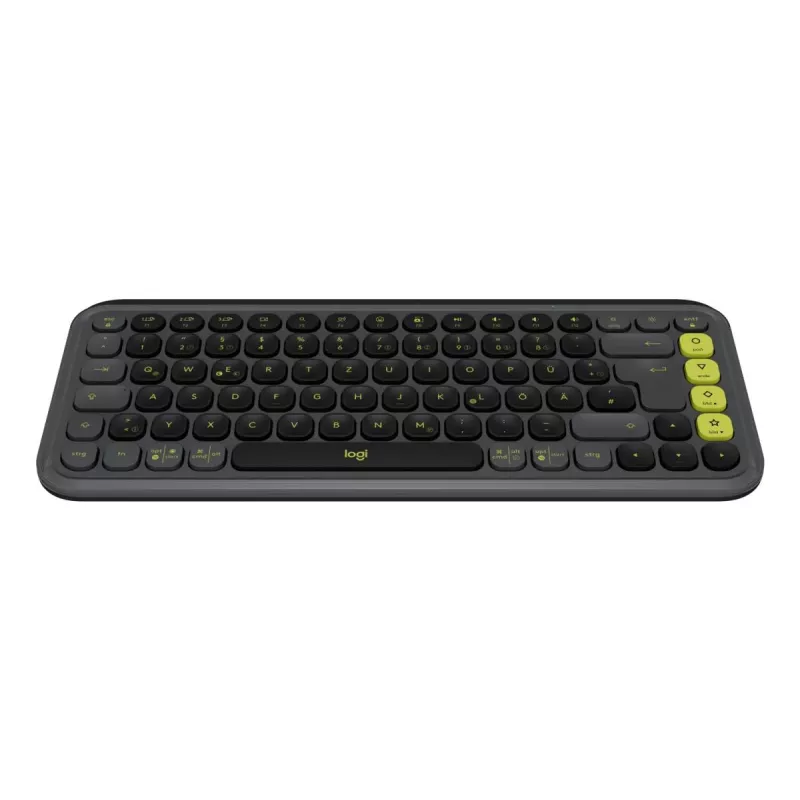 LOGITECH Wireless Keyboard - Pop Icon Keys - Graphite & Green Qwertz German