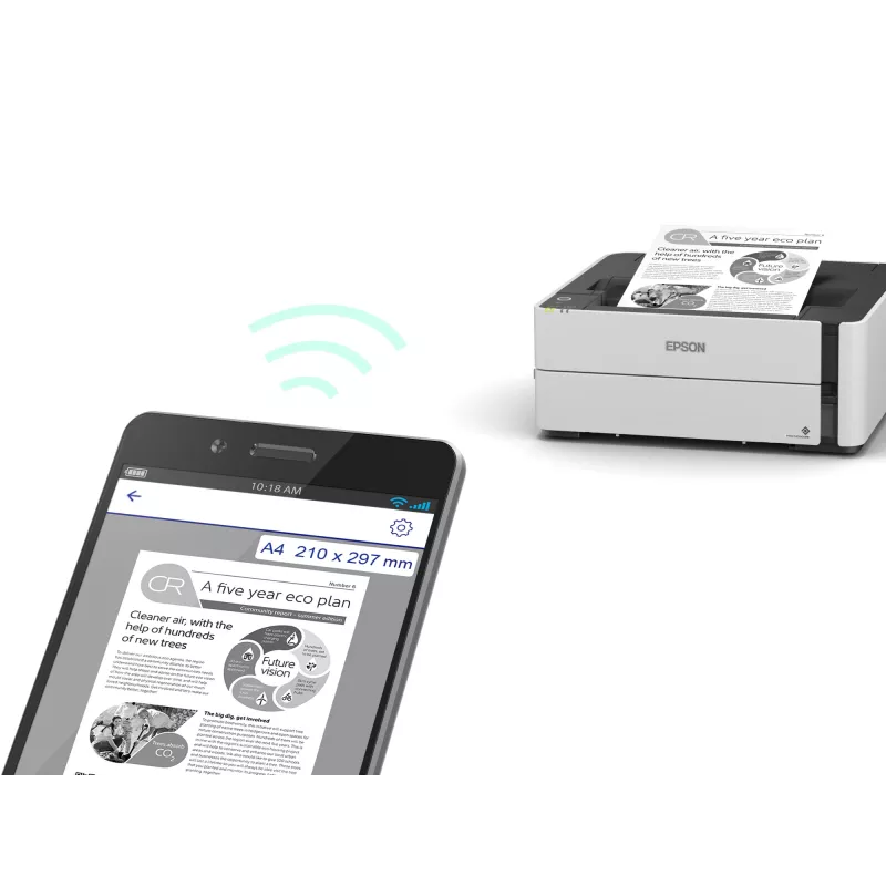 Epson EcoTank ET-M1180, Colour, 1200 x 2400 DPI, 1, A4, 5000 pages per month, 39 ppm