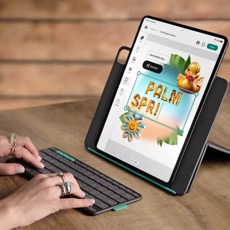 LOGITECH Flip Folio Graphite - iPad Pro 13-in (M4) iPad Air 13-in (M2 & M3) - Qwertz Deutsch