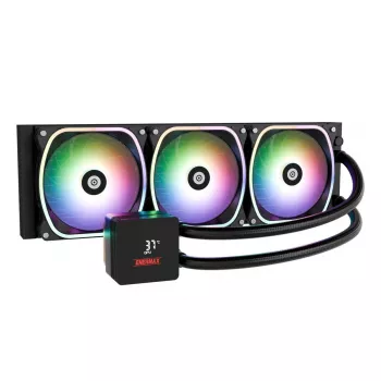 All-in-one liquid cooler ENERMAX Aquafusion II 360 mm, 120 mm fans, 380 W TDP, Black