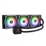 All-in-one liquid cooler ENERMAX Aquafusion II 360 mm, 120 mm fans, 380 W TDP, Black