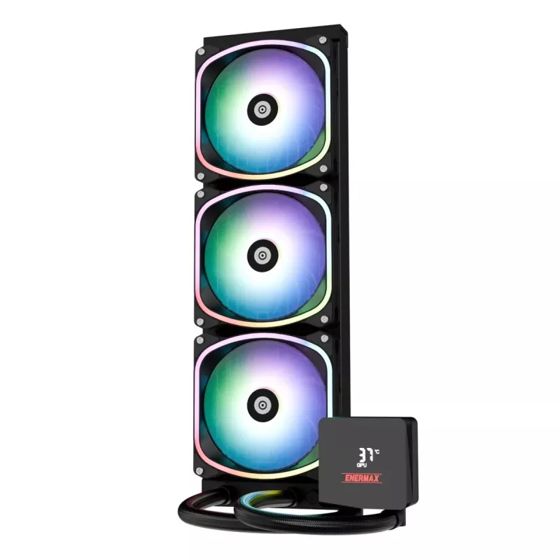 All-in-one liquid cooler ENERMAX Aquafusion II 360 mm, 120 mm fans, 380 W TDP, Black