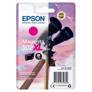 Epson Singlepack Magenta 502XL Ink, High (XL) Yield, Magenta, Pigment-based ink, 6.4 ml, 1 pc(s), 470 pages