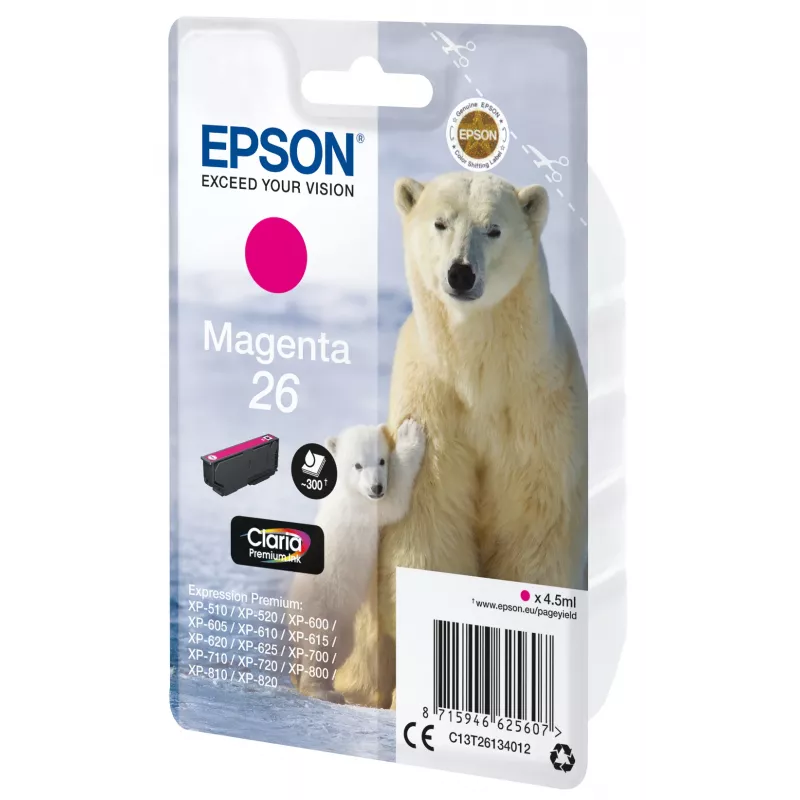 Epson Polar bear Singlepack Magenta 26 Claria Premium Ink