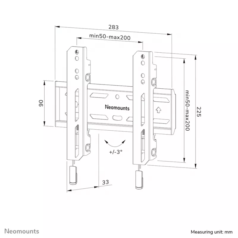 Neomounts WL30S-850BL12 TV mount wall 24-65 inch - fixed - lockable - fast installation