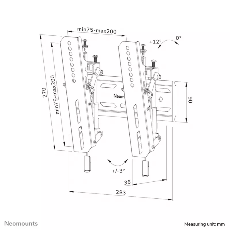 Neomounts WL35S-850BL12 TV mount wall 24-65 inch - tiltable - lockable - fast installation