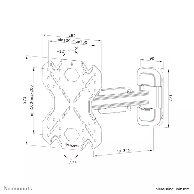 Neomounts WL40S-840BL12 TV mount wall 32-55 inch - full motion - fast installation