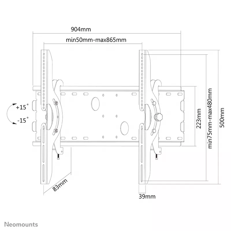 Neomounts PLASMA-W200BLACK TV mount wall 37-85 inch - tiltable