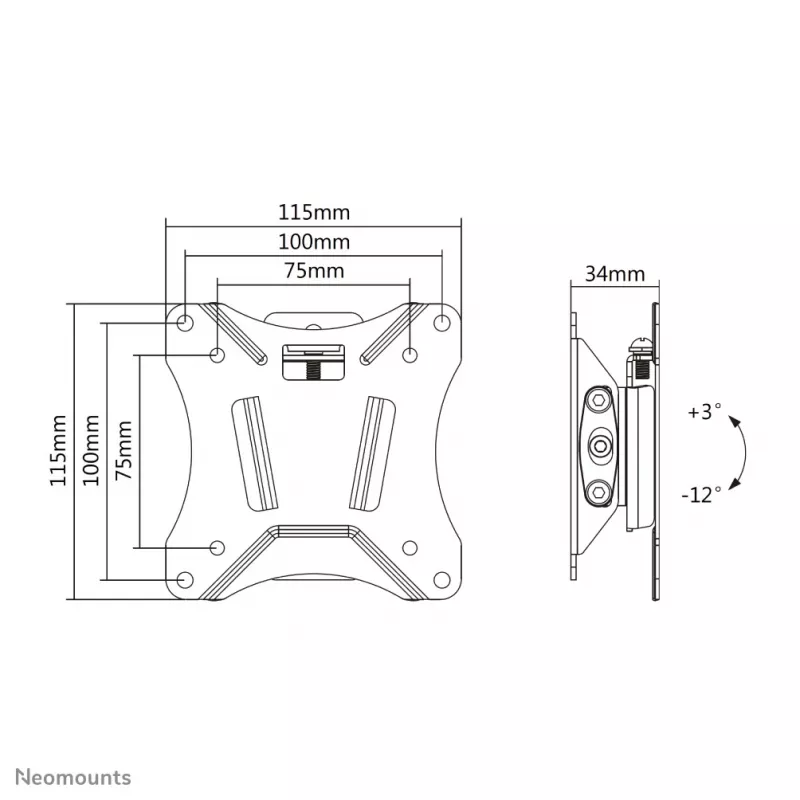 Neomounts NM-W60BLACK Monitor/TV mount wall 10-30 inch - tiltable