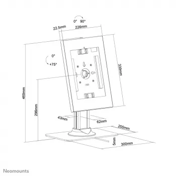 Countertop Tablet Holder Neomounts DS15-650WH1 Maximum Screen Size 27.9 cm