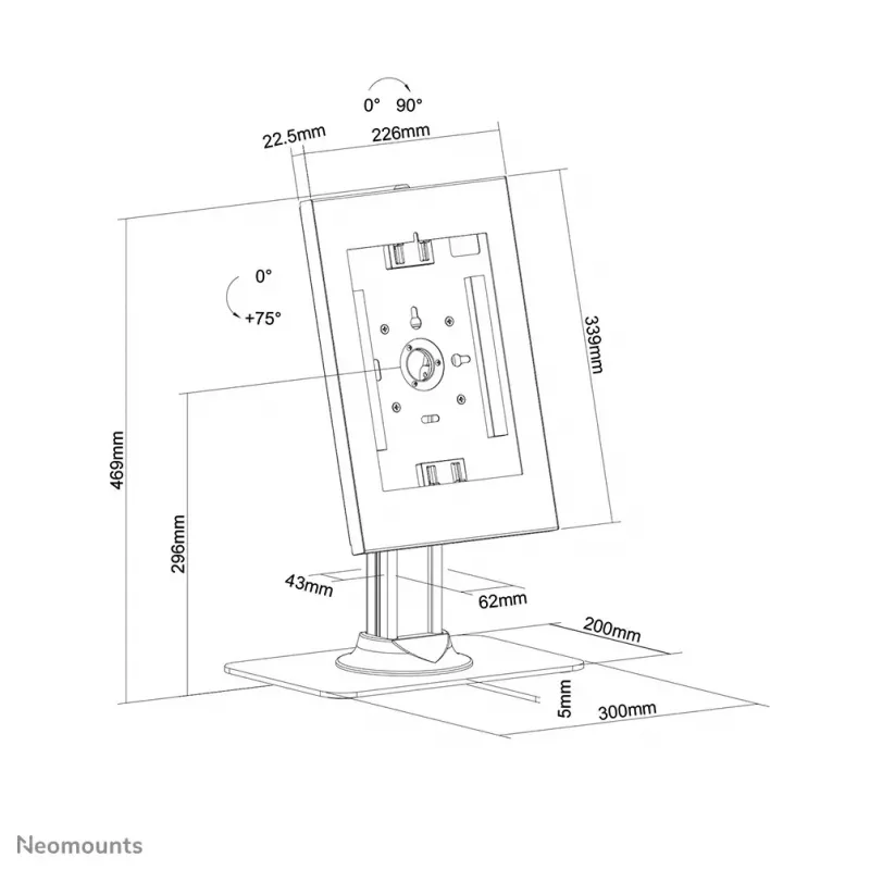 Countertop Tablet Holder Neomounts DS15-650WH1 Maximum Screen Size 27.9 cm
