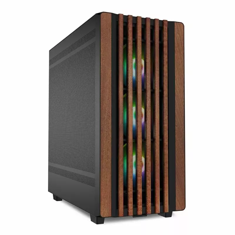 PC Case Sharkoon REBEL C70M RGB Full Tower Black, Wood