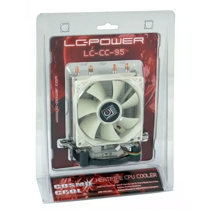 Cooler LC-Power LC-CC-95 Processor Cooling System 9.2 cm Silver White
