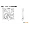 bequiet! LIGHT WINGS LX 140mm PWM 3-Pack White — 140×25 mm fans, 1200 RPM, 95 m³/h, RGB LEDs