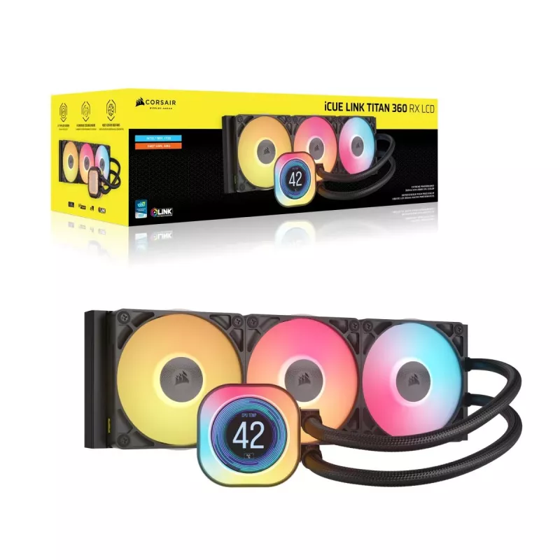 CORSAIR CPU Cooler - Icue Link Titan 360 Rx LCD Liquid Cooler