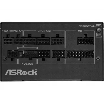 Power supply unit ASRock Phantom Gaming PG-1000G 750 W, ATX 20+4 pin, 80 PLUS Gold, 135 mm fan, fully‑modular, black