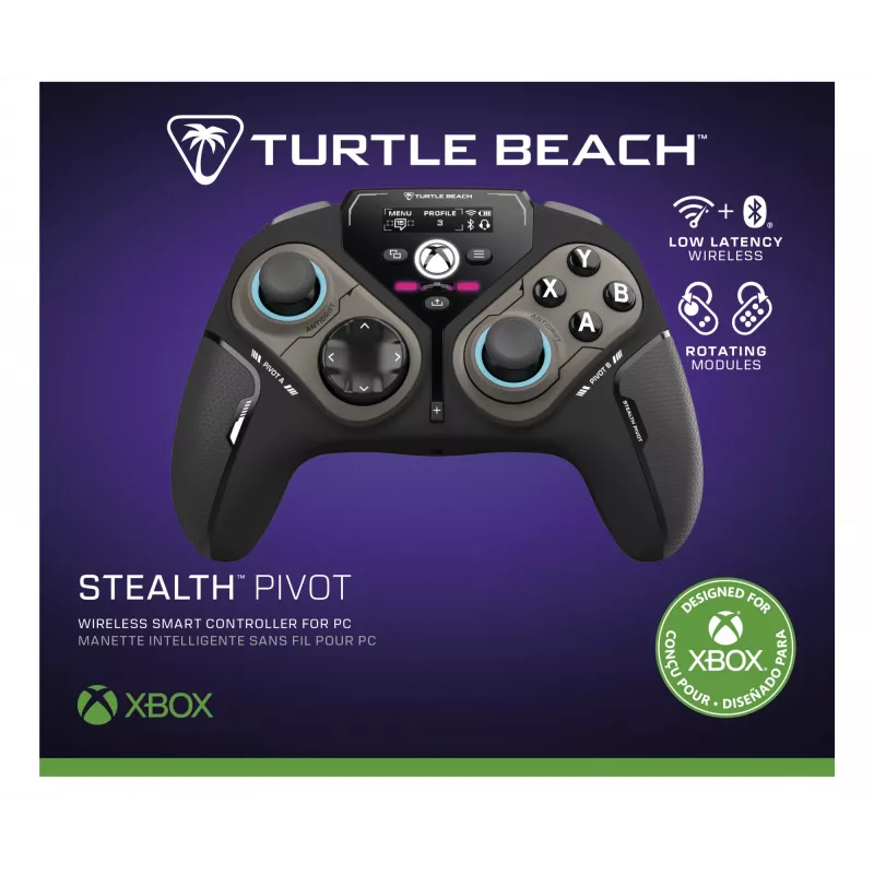 Turtle Beach Stealth Pivot Wireless Smart Game Controller with Rotating Modules, Display Dashboard, Hall-Effect Sticks, Remappable Buttons for Windows PC, Xbox Series X or S and Xbox One