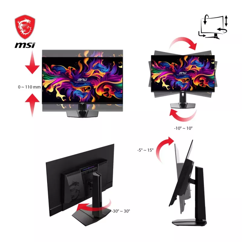 MSI MPG 321URXDE QD-OLED computer monitor 80 cm (31.5 inch) 3840 x 2160 pixels 4K Ultra HD Black