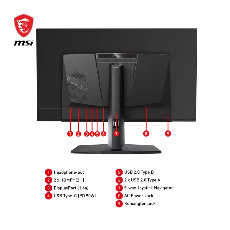MSI MPG 321URXDE QD-OLED computer monitor 80 cm (31.5 inch) 3840 x 2160 pixels 4K Ultra HD Black