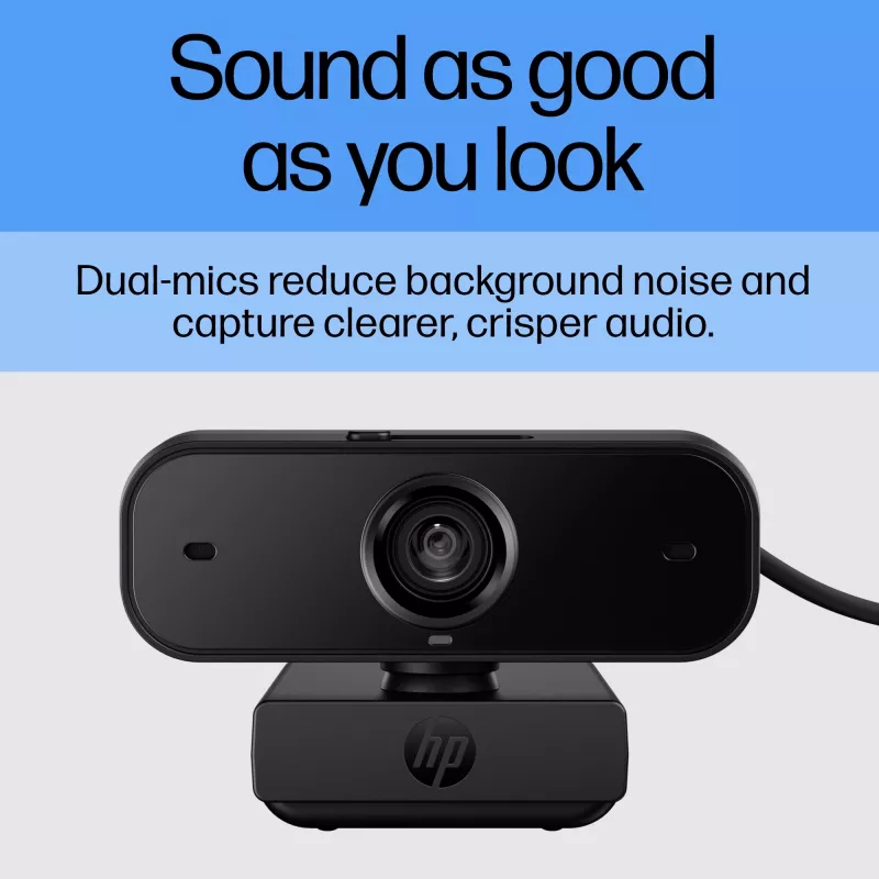HP 435 FHD Webcam, 2 MP, 1920 x 1080 pixels, Full HD, 30 fps, UVC 1.1, Auto