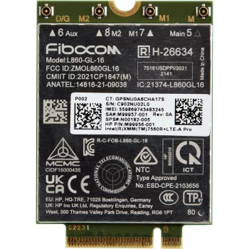 HP XMM 7560 R+ LTE-Advanced Pro WWAN, China, Business, -20 - 65 °C, -40 - 85 °C, Windows 10, Windows 11, 42 mm