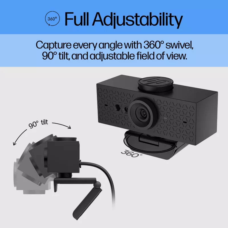 HP 620 FHD Webcam, 4 MP, 1920 x 1080 pixels, Full HD, 60 fps, 720p, 1080p, 5x