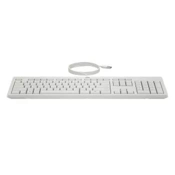 HP 225 Wired Mouse and Keyboard Combo, Full-size (100%), Wired, USB, White, Mouse included