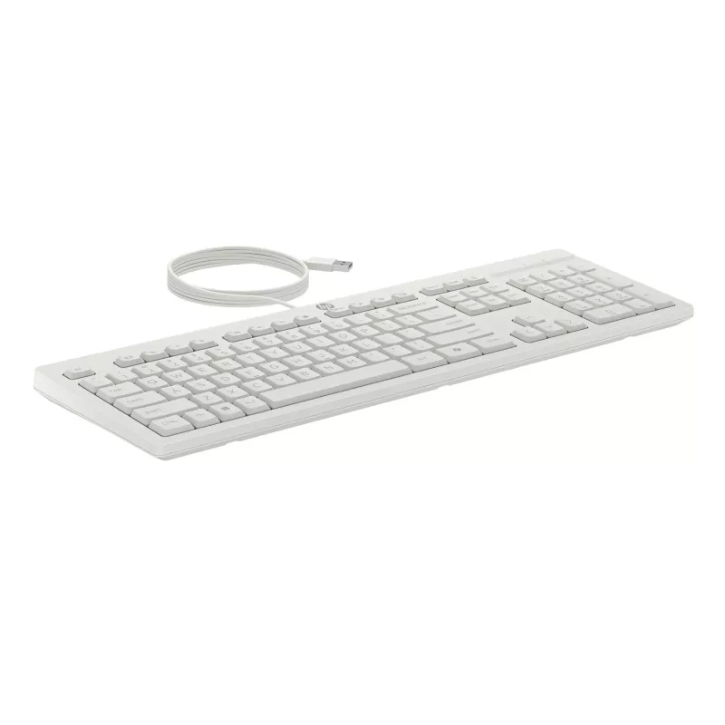 HP 225 Wired Mouse and Keyboard Combo, Full-size (100%), Wired, USB, White, Mouse included