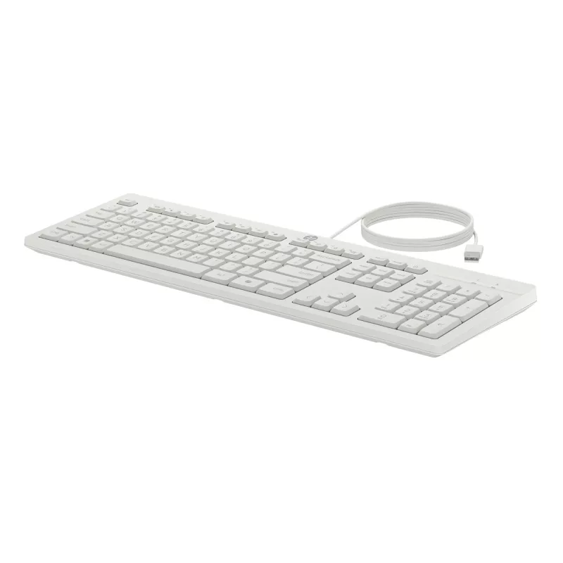 HP 225 Wired Mouse and Keyboard Combo, Full-size (100%), Wired, USB, White, Mouse included