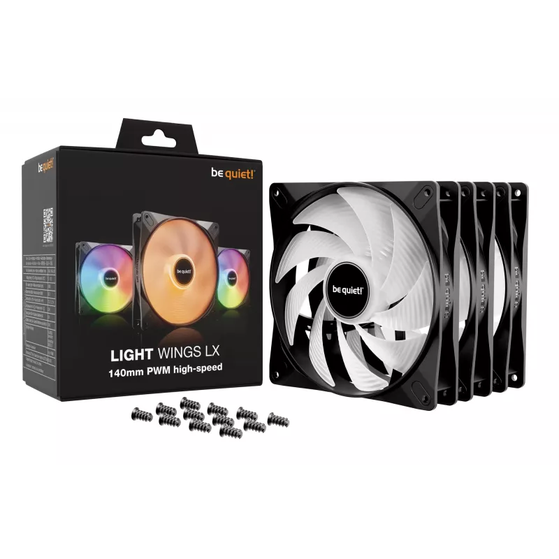 be quiet LIGHT WINGS LX 140mm PWM High Speed 3-Pack Black Computer case Fan 14 cm 3 pc(s)