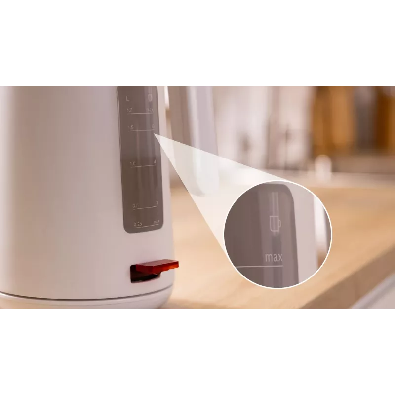Electric kettle Bosch TWK2M161, 1.7 L, 2400 W, white, plastic housing, 360° base