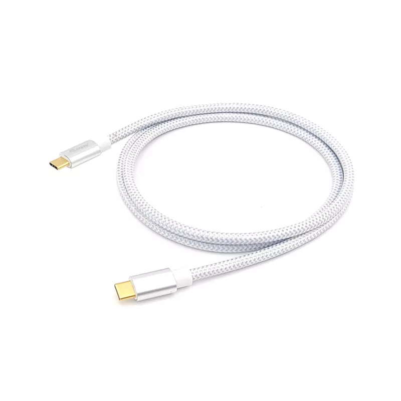 Equip USB 3.2 Gen 2 Type-C to C, M/M, 0.5m, 5A, 0.5 m, USB C, USB C, USB 3.2 Gen 2 (3.1 Gen 2), 10 Gbit/s, Silver, White