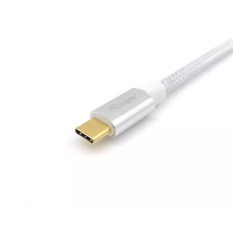 Equip USB 3.2 Gen 2 Type-C to C, M/M, 0.5m, 5A, 0.5 m, USB C, USB C, USB 3.2 Gen 2 (3.1 Gen 2), 10 Gbit/s, Silver, White