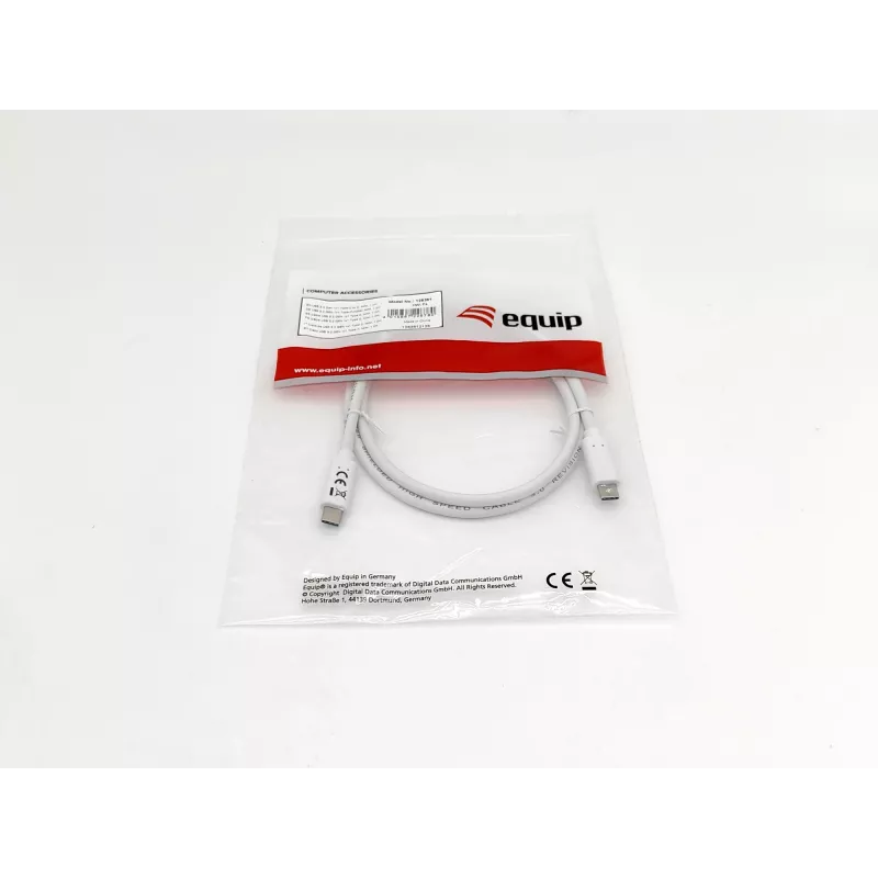 Equip USB 3.2 Gen 1 Type-C to C Cable, M/M, 1 m, 1 m, USB C, USB C, USB 3.2 Gen 1 (3.1 Gen 1), 5 Gbit/s, White