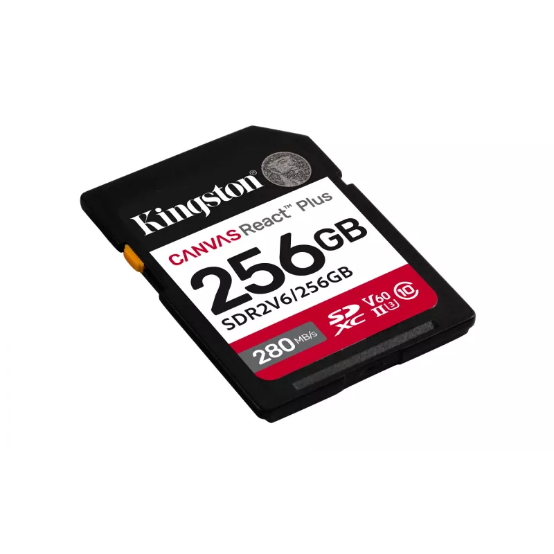 Kingston Technology 256GB Canvas React Plus SDXC UHS-II 280R/150W U3 V60 for Full HD/4K
