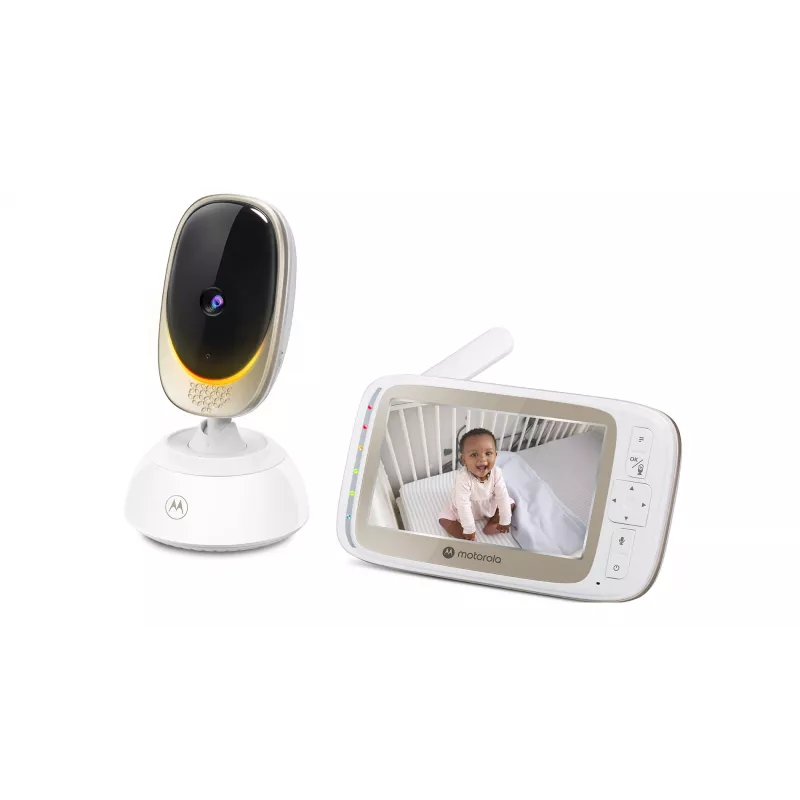 Video camera Motorola VM85 CONNECT — 5 inch TFT display, 480×272, 300 m range, 2× digital zoom, 2.4 GHz Wi‑Fi/FHSS, two‑way audio, white