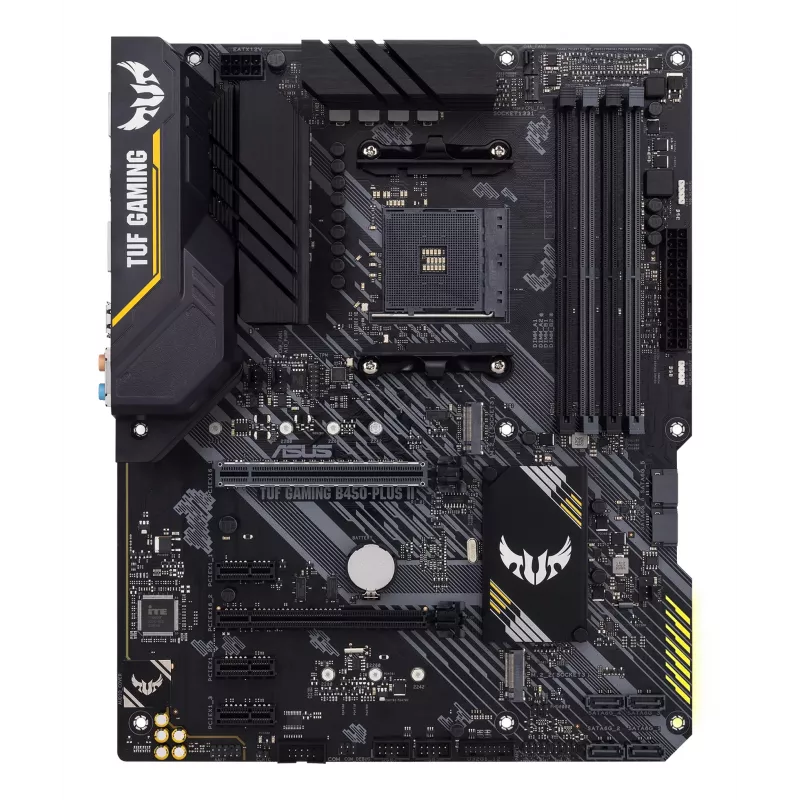 Motherboard ASUS TUF GAMING B450-PLUS II ATX, AMD B450, Socket AM4, 4×DIMM DDR4, 128GB, 1×M.2, 6×SATA, HDMI 2.0b, DP1.2, Gigabit LAN