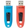 WESTERN DIGITAL SanDisk Cruzer Ultra - 64GB USB Stick - USB 3.0 - Red Twin pack