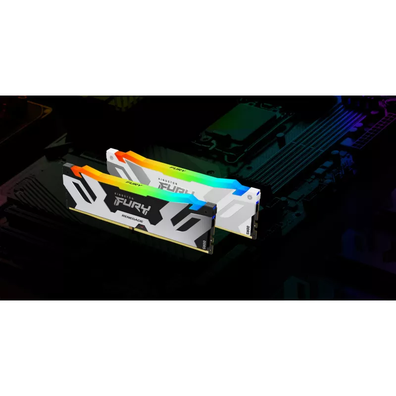 Kingston Technology FURY 64GB 6400MT/s DDR5 CL32 DIMM (Kit of 2) Renegade RGB White XMP