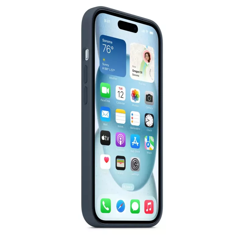 Cover Apple iPhone 15 Silicone Case with MagSafe Storm Blue
