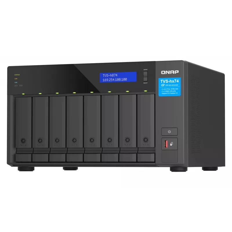 QNAP TVS-H874T-I7-32G NAS/storage server Tower Intel® Core™ i7 32 GB DDR4 0 TB QNAP QTS Black