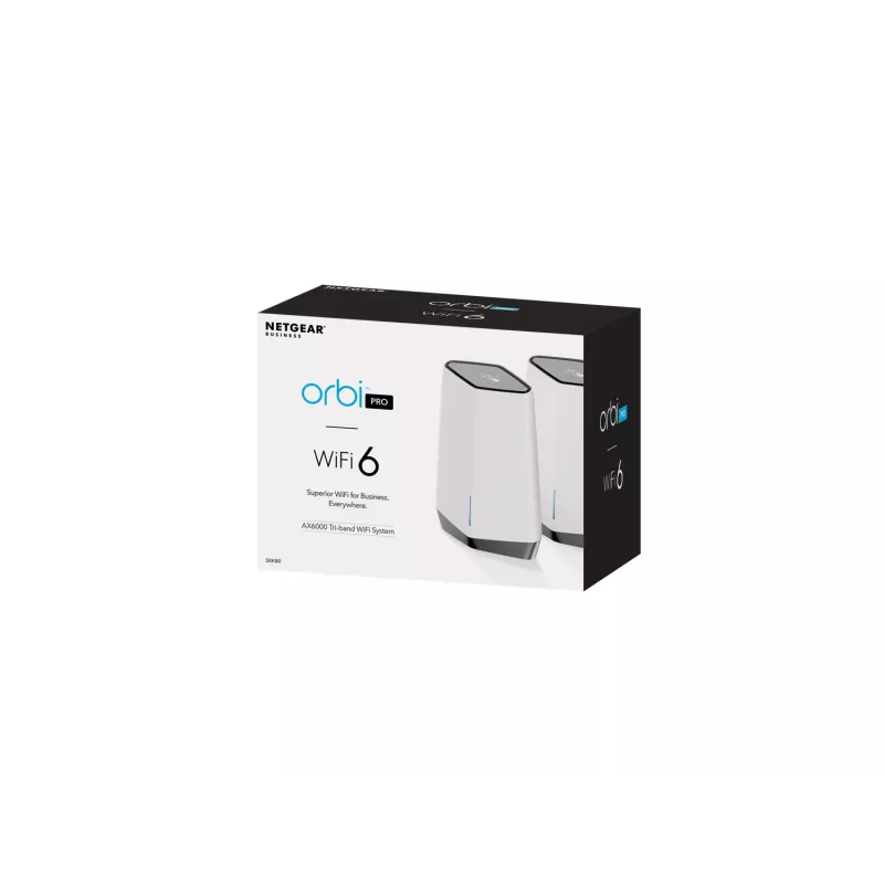 NETGEAR Orbi Pro WiFi 6 Tri-band Mesh System (SXK80) Tri-band (2.4 GHz / 5 GHz / 5 GHz) Wi-Fi 6 (802.11ax) Grey, White 9 Internal